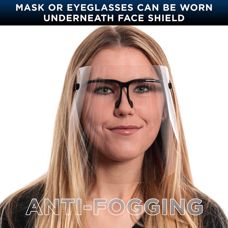 TCP Global Salon World Safety Face Shields with Black Glasses Frames (Pack of 25) - Ultra Clear Protective Full Face Shields to Protect Eyes  Nose  Mouth - Anti-Fog PET Plastic  Goggles - Image 4